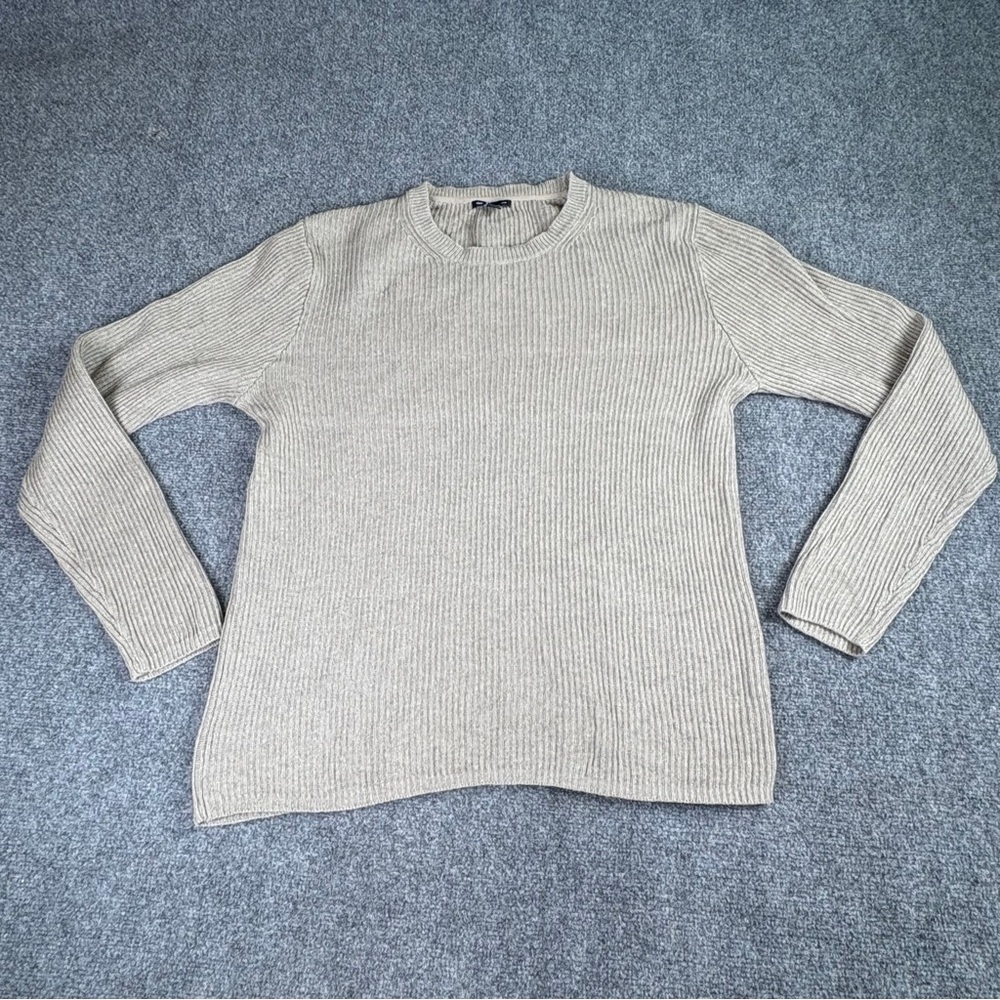 Gap Sweater Men L Beige Ribbed Minimalist Preppy Classic Y2K Retro Academia Cozy